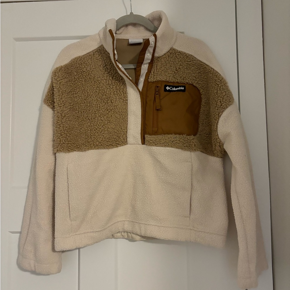 Columbia Sherpa Fleece in Cream and Brown
